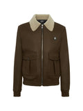 Billionaire shearling-collared wool jacket