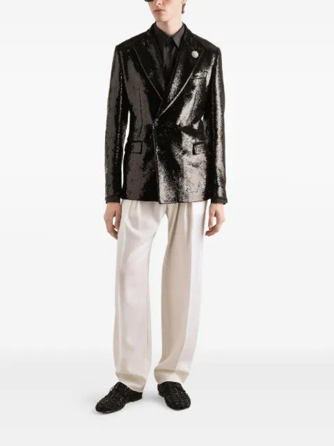 Dolce & Gabbana sequin-embellished double-breasted blazer
