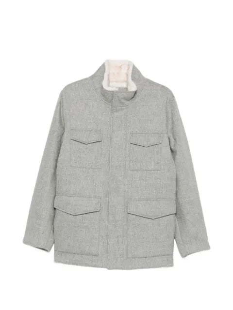 Gran Sasso four-pocket shearling-collar jacket
