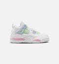 Air Jordan 4 Retro Medium Soft Pink Preschool Girls' Sneakers - White / Soft Pink / Blue