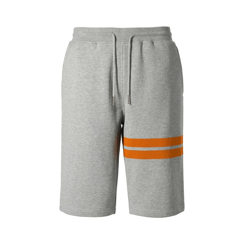 Thom Browne Style Athletic Cotton Shorts with Signature Four-Bar Detail