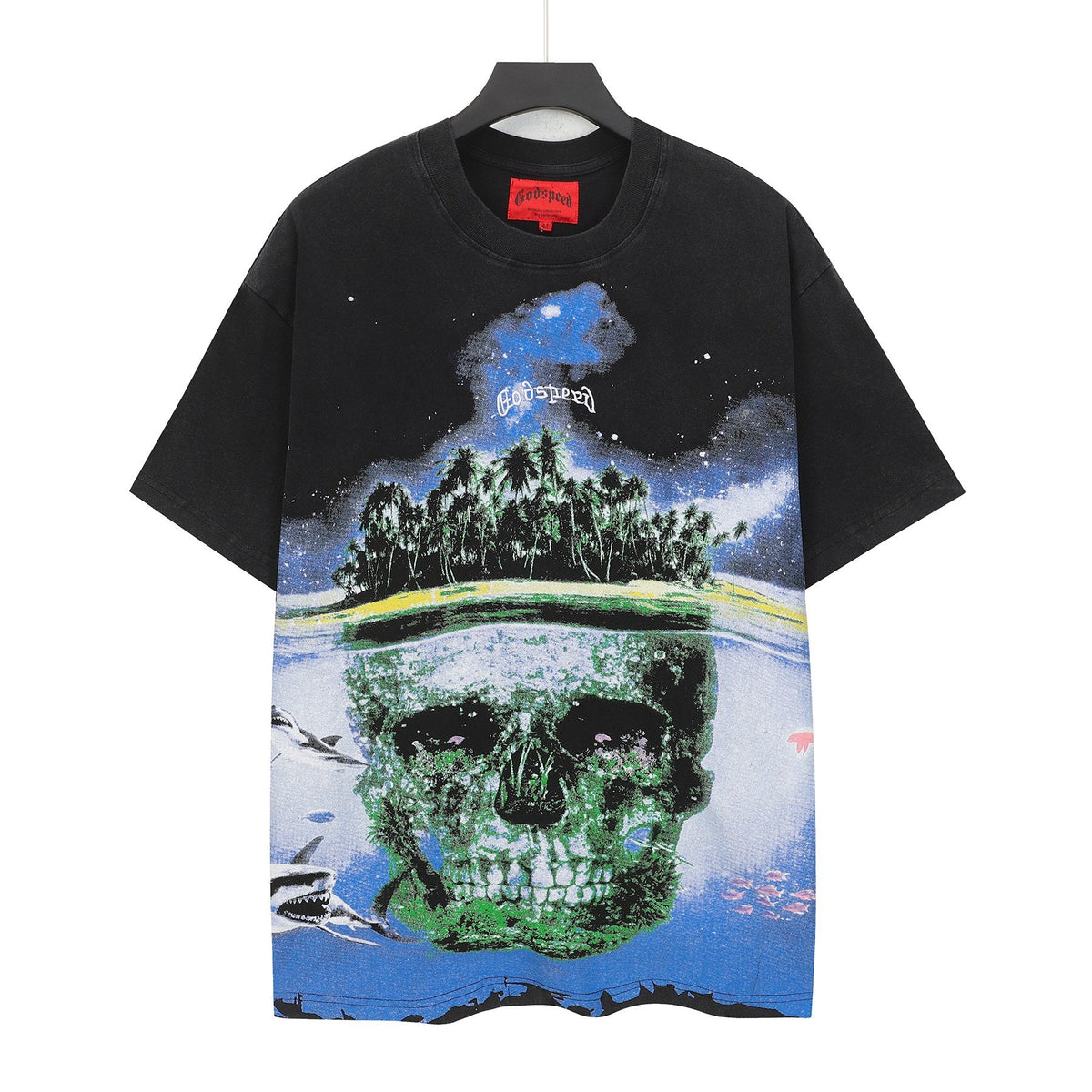 Godspeed Skull Island Black Graphic T-Shirt
