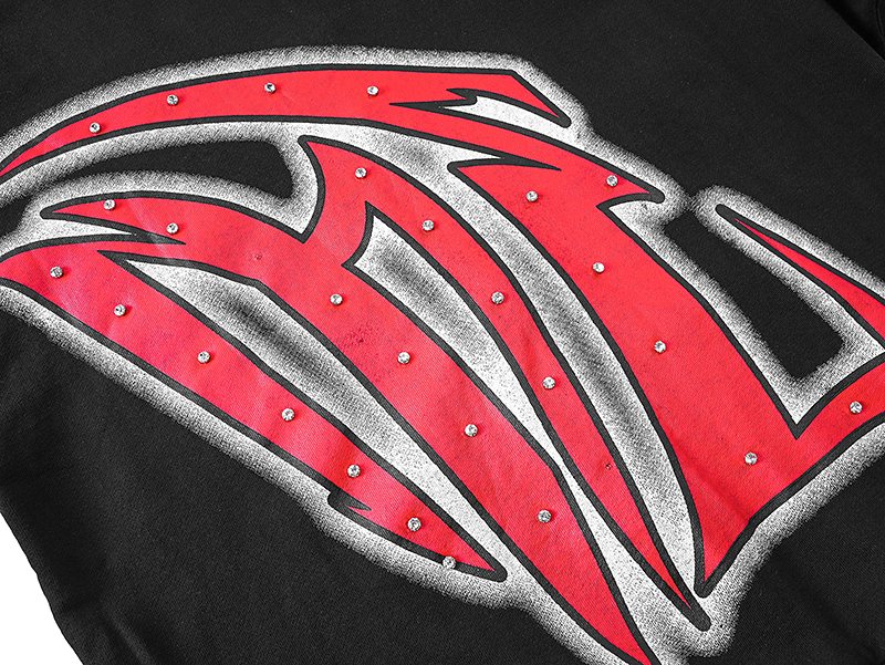 MIXED EMOTION Rhinestone Graphic Full-Zip Hoodie