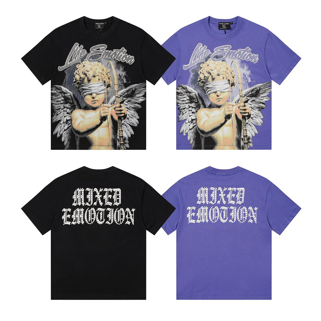 MIXED EMOTION Angel Graphic Short-Sleeve T-Shirt