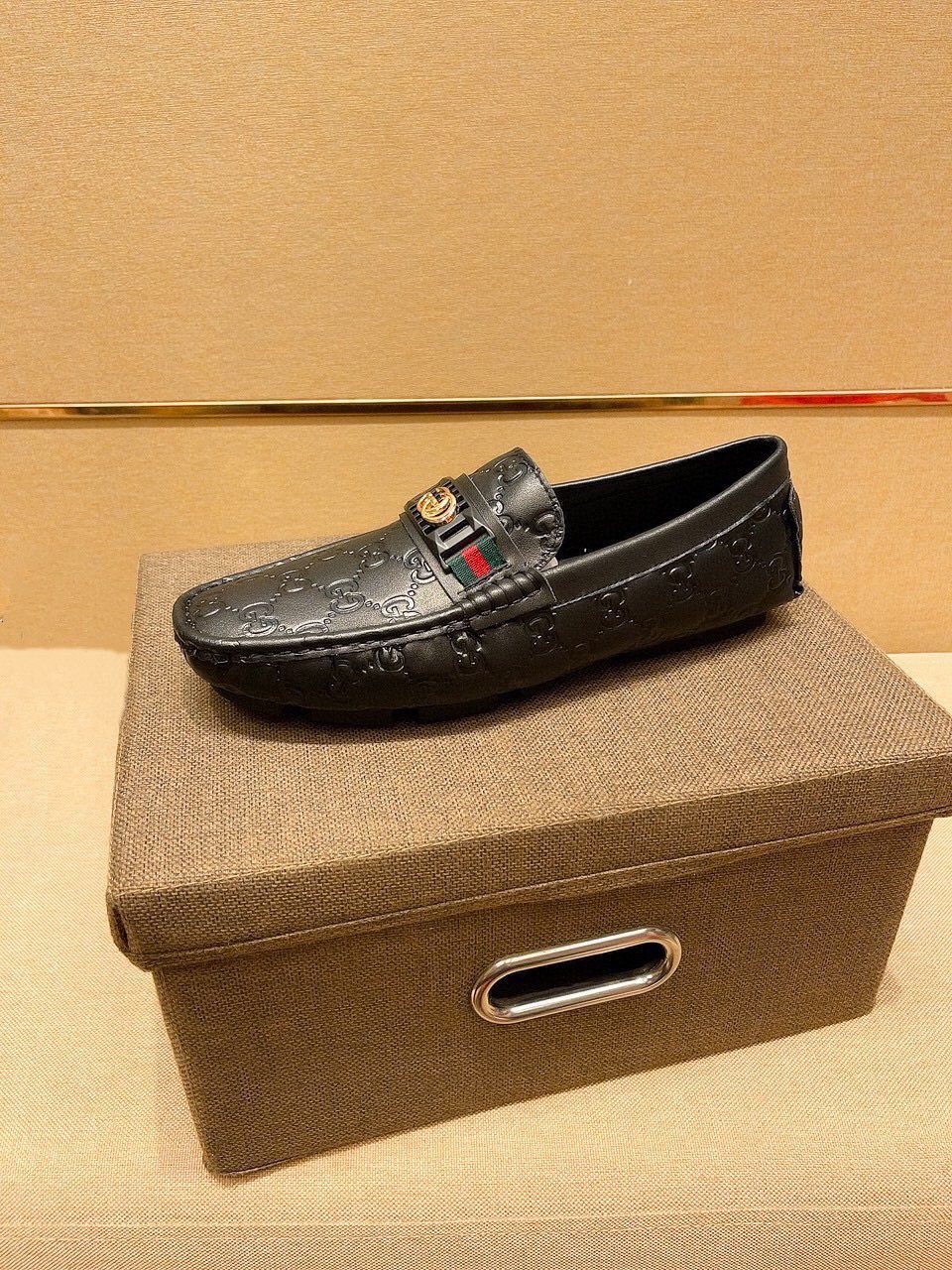 Gucci Black Embossed Loafers