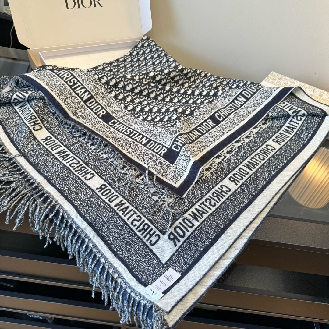 Dior Fringed Patterned Shawl