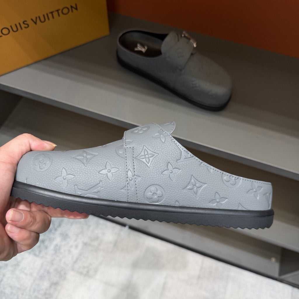 Louis Vuitton Monogram Buckle Slide Sandals