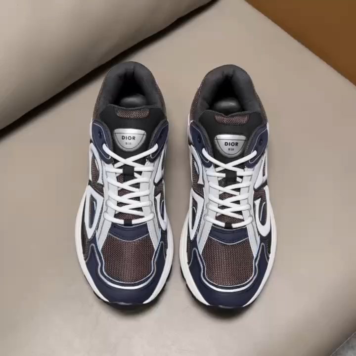 Dior Navy Blue and Charcoal Gray Sneakers